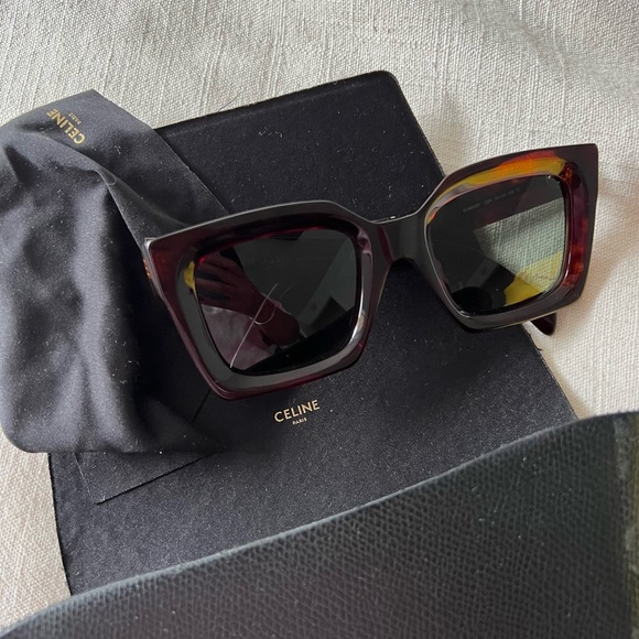 Celine Cat Eye Brown Tortoise Sunglasses - Picture 5 of 6